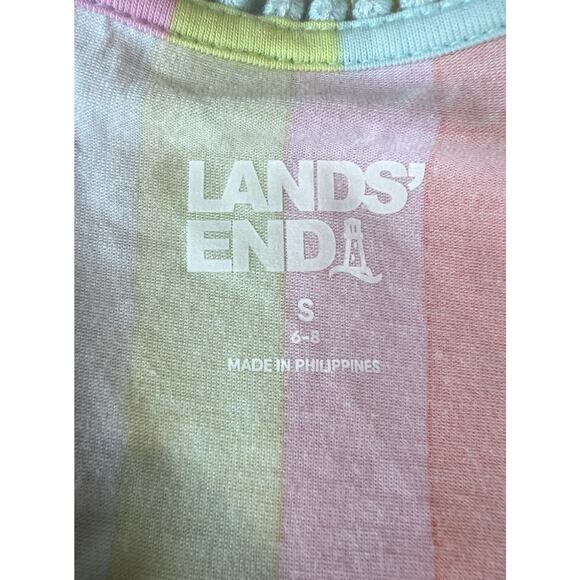 LANDS END Neon Colorblock Stripe Tank Sleeveless Top Women's S 6/8 - Picture 5 of 6
